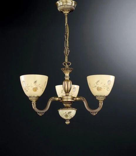 L.6258/3 Подвесная люстра Reccagni Angelo 6258 L 6258/3 (220V, на цепи, листья)