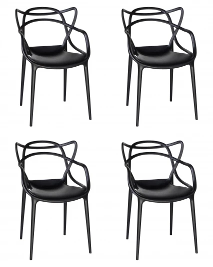LMZL-PP601-N_P-B-03 Набор 4 шт стул обеденный DOBRIN MASTERS (чёрный (B-03))