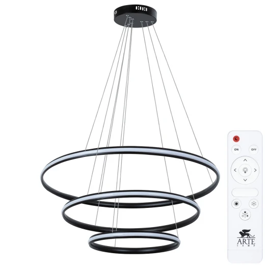 A2198SP-3BK Подвесной светильник ярусный Arte Lamp Meridiana A2198SP-3BK (LED, 220V, пульт управления, на тросе)