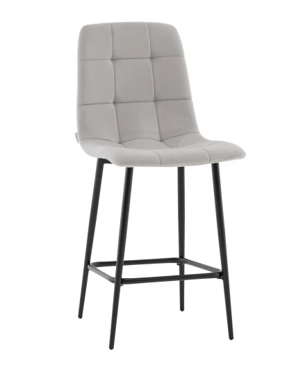 УТ000041432 Стул полубарный Одди велюр светло-серый Stool Group арт.УТ000041432