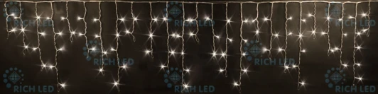 RL-i3*0.5F-RB/WW Гирлянда светодиодная Бахрома белая с мерцанием 220B, 112 LED, провод черный, IP65 RL-i3*0.5F-RB/WW Rich LED