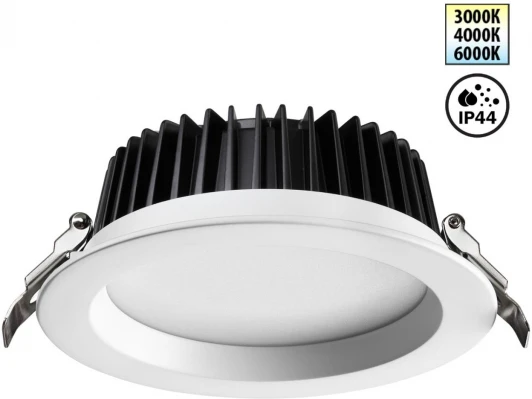 359415 Светильник встраиваемый Novotech Drum 359415 белый с переключателем цв. температуры IP44 LED 20W 220V 3000К\4000К\6000К (круглые)