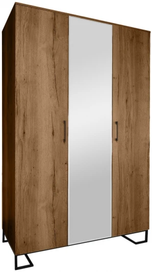 4009294h_Табак Шкаф R-Home трехстворчатый с зеркалом Loft Дуб Табак