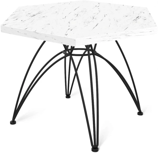 5488595201 Столик журнальный SHT-S112/TT20 ЛДСП 60 черный муар/мрамор каррара белый Sheffilton 5488595201