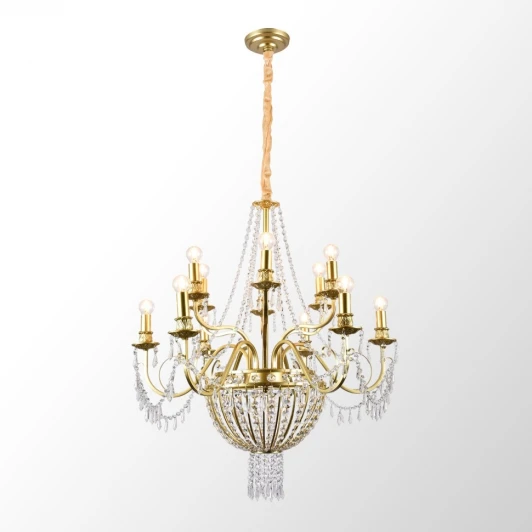 LSP-6004 Подвесная люстра Lussole Rains LSP-6004 (220V, хрусталь, на цепи, подсвечник, свеча)