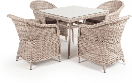 FC4T-5-SET beige "Фредо" обеденная группа плетеная, цвет бежевый 4SIS арт.УТ-00002200