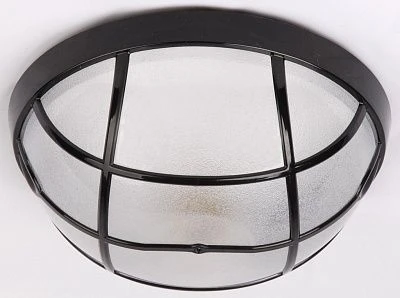 400-001-113 Светильник настенно-потолочный уличный Horoz Акуа, 1 плафон, черный с прозрачным