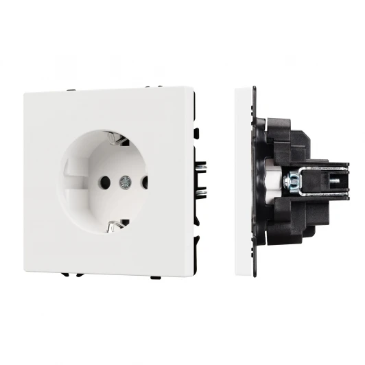 054276(1) Розетка ARL NOBE зк со шторками софт-тач белый кварц SCT-MEU-SFPL-WH (250V, 16A) (Arlight,) 054276(1)