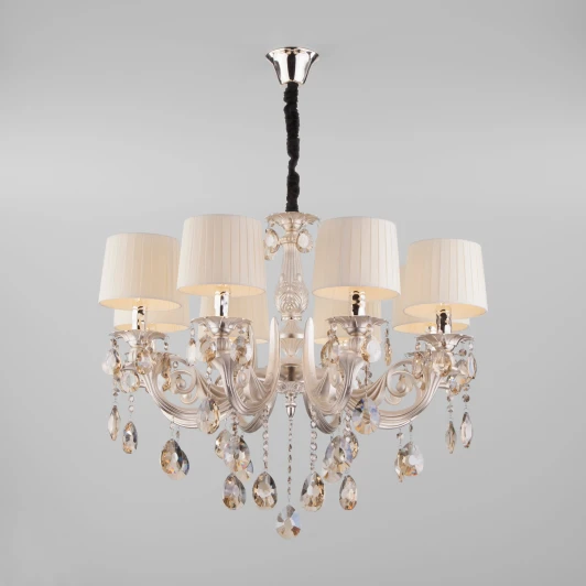 10098/8 серебро Подвесная люстра Eurosvet Argenta 10098/8 серебро/тонированный хрусталь Strotskis