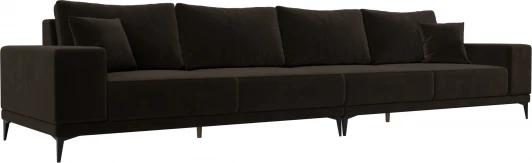 122392 Диван прямой Льюес Лонг (Коричневый/Микровельвет) Лига Диванов арт.122392