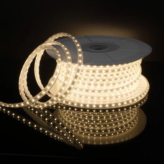 Лента светодиодная 220V 14,4W 120Led 2835 IP65 дневной белый, 50 м Светодиодная лента Elektrostandard LS015 220V 14,4W 120Led 2835 IP65 дневной белый, 50 м