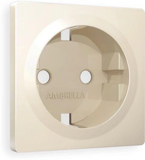 AP3260 Лицевая панель Ambrella Volt ALFA (Бежевый матовый) для электрической розетки с/з QUANT AP3260
