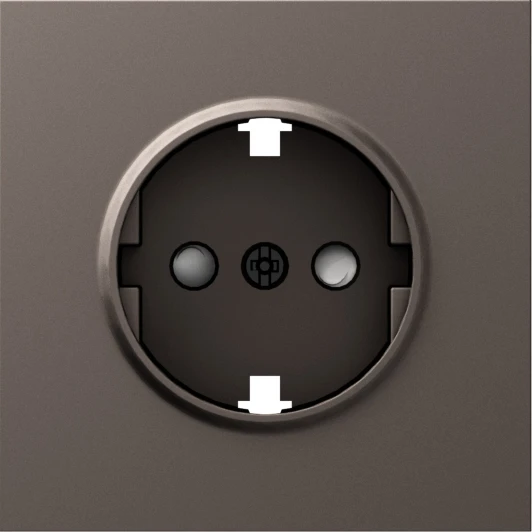 DS22053 Накладка для розетки Schuko с заземлением, со шторками 16A 250 В~, мокко Donel S08 DS22053