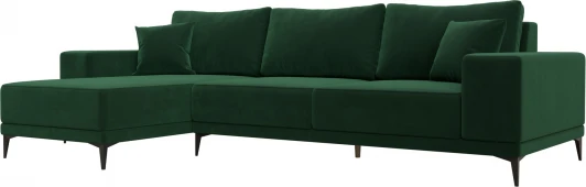 122398L Диван угловой Льюес левый (Зеленый/Велюр) Лига Диванов арт.122398L