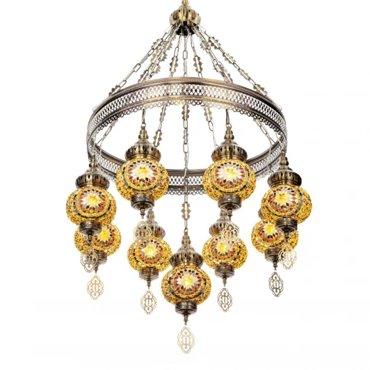 CL419185 Подвесная люстра с подвесками Citilux Каир CL419185 Мозаика янтарь