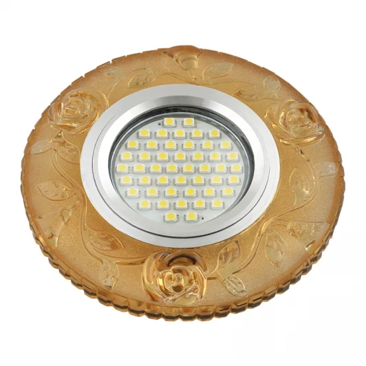 DLS-L150 GU5.3 GLASSY/YELLOW Встраиваемый точечный светильник Fametto Luciole DLS-L150 GU5.3 GLASSY/YELLOW (220V, круглые, розы)