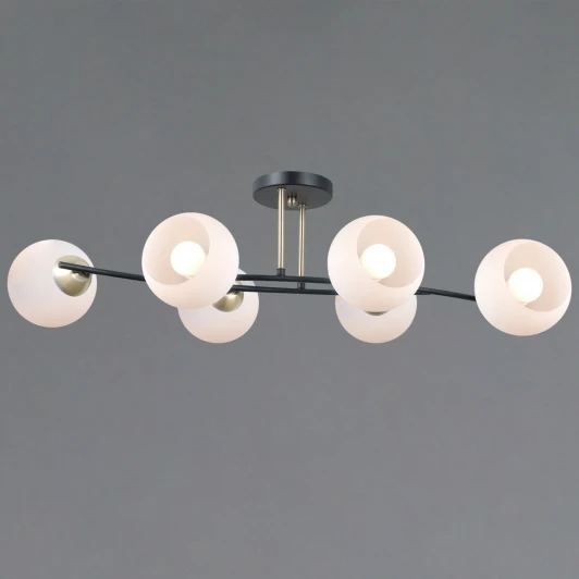 IL0798-6CSQ-25 BK AB TRENTO Потолочная люстра на штанге ILLUMICO IL0798-6CSQ-25 BK AB TRENTO (220V)