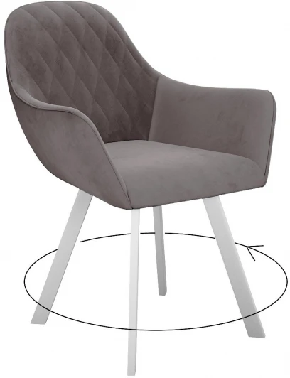 00-00062353 Стул 240 поворотный, Z48 капучино, ножки белые Dikline 00-00062353