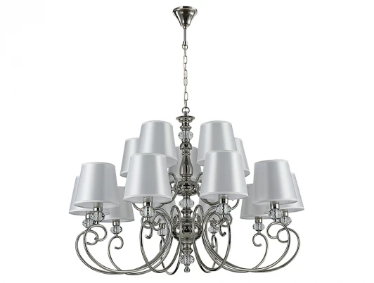 1210+5/C nickel Подвесная люстра с вставками из прозрачного хрусталя Newport 1200 1210+5/C nickel (220V, на цепи)