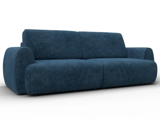 136928 Диван прямой Лига-115 НПБ (ДСП,Фанера,Велюр/Синий) Лига Диванов 136928