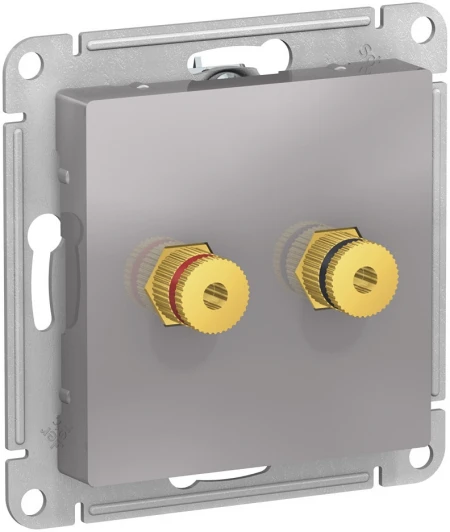 ATN000387 Акустическая розетка встраиваемая двойная (алюминий) Systeme Electric AtlasDesign ATN000387