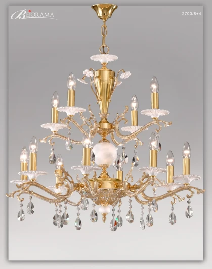 2700/8+4 Подвесная большая люстра Bejorama Vania 2700/8+4 (220V, на цепи, подсвечник, свеча)