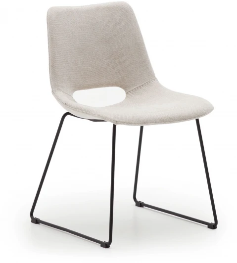 148496 Zahara Стул бежевый с черными стальными ножками La Forma (ex Julia Grup) арт.148496