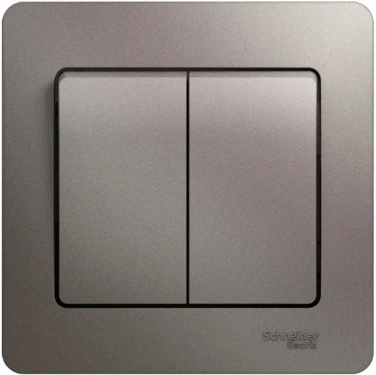 GSL001252 Выключатель встраиваемый двухклавишный (платина) Systeme Electric Glossa GSL001252