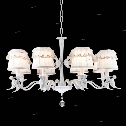 70011-8C WHITE GOLD Люстра подвесная Natali Kovaltseva Oriole, 8 плафонов, белый с золотом и прозрачным