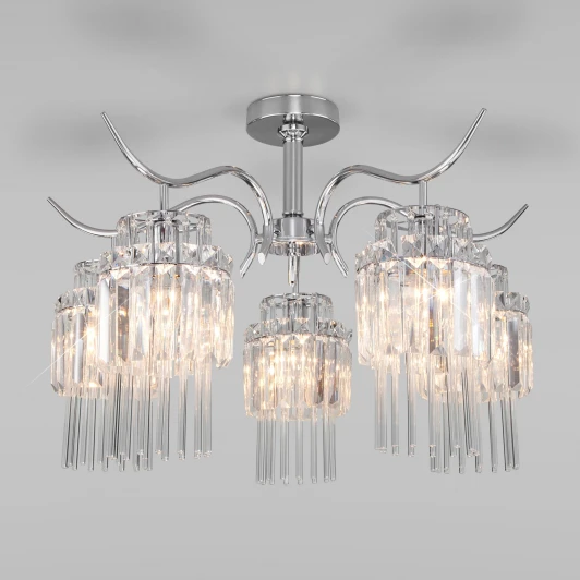 10119/5 хром Потолочная люстра Eurosvet Sevilia 10119/5 хром/прозрачный хрусталь Strotskis