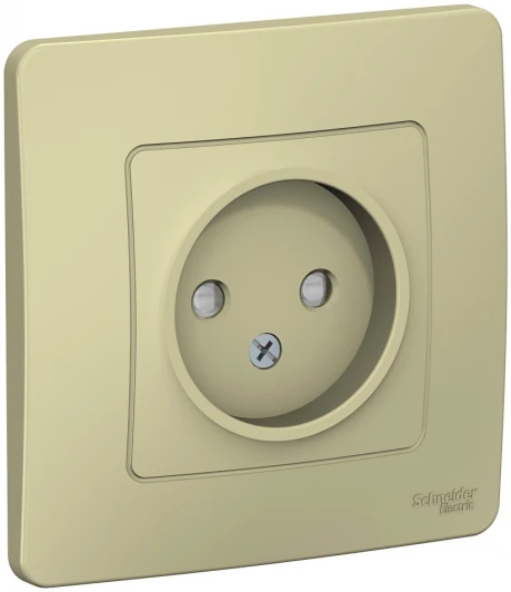 BLNRS000117 Розетка встраиваемая без заземления со шторками (бежевый) Systeme Electric Blanca BLNRS000117