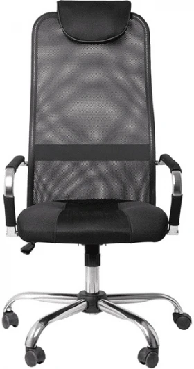 НФ-00000670 Кресло King Style Мастер (Master) Высокий GTPNrCh1 (RZ NX) (хромированный металл) (без pu-вст., с резинк.) W01/T01 (ткань-сетка / ткань TW черный)