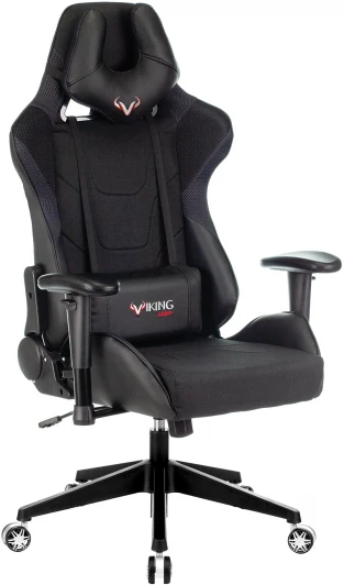 VIKING 4 AERO BLACK Кресло игровое Zombie VIKING 4 AERO Edition черный текстиль/эко.кожа с подголов. крестовина пластик