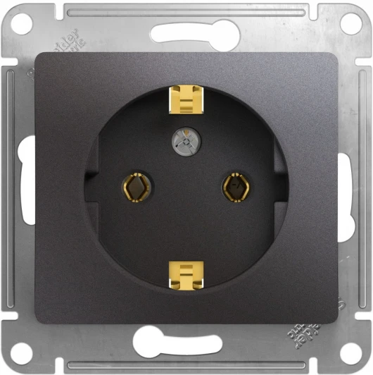 GSL001343 Розетка встраиваемая с заземлением (графит) Systeme Electric Glossa GSL001343