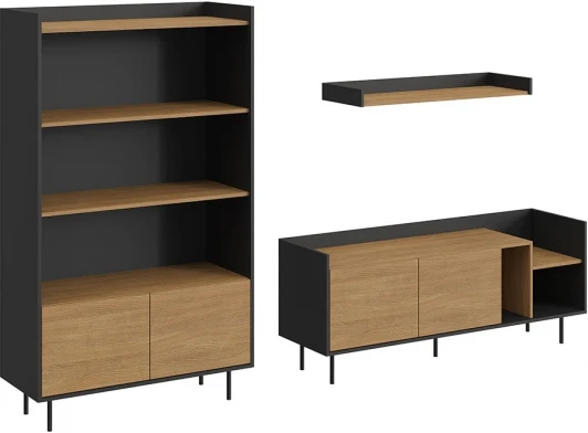 846115 Композиция Look 19 (ЛДСП/Черный) ОГОГО Обстановочка! арт.846115