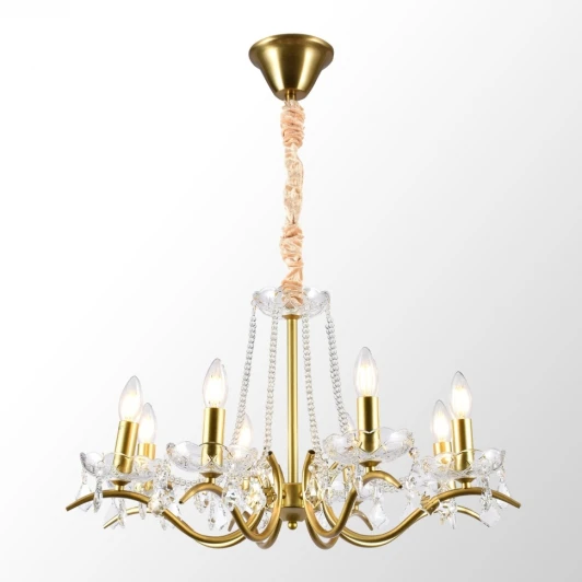 LSP-6006 Подвесная люстра Lussole Rains LSP-6006 (220V, хрусталь, на цепи, подсвечник, свеча)