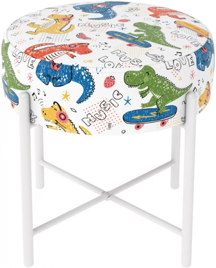 4897007201 Банкетка Sheffilton KIDS SHT-B4 диномикс/белый муар