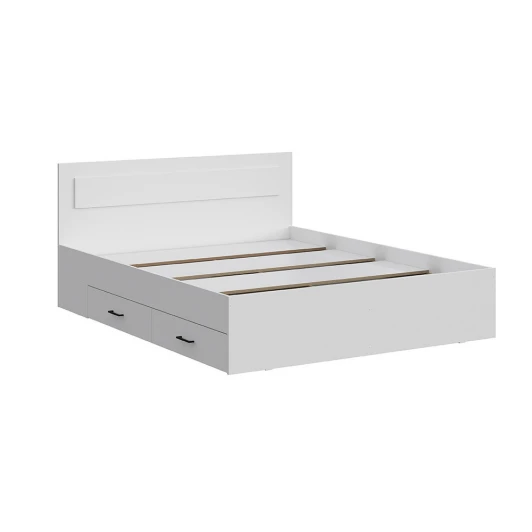 00-00184859 Кровать Арника двойная с ящиками Бали, Белый шагрень