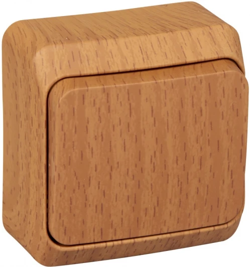 BA10-004T Выключатель накладной одноклавишный (бук) Systeme Electric BA10-004T