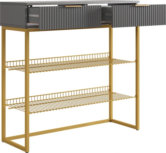 172188.3327 Обувница Классная 1 Mebelson (ЛДСП,Металл/Графит,Золотой) арт.172188,3327