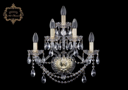 10.25.2+2+1.165.Gd.Sp Бра Art Classic 10.25 10.25.2+2+1.165.Gd.Sp (220V, хрусталь, подвески, подсвечник, свеча)