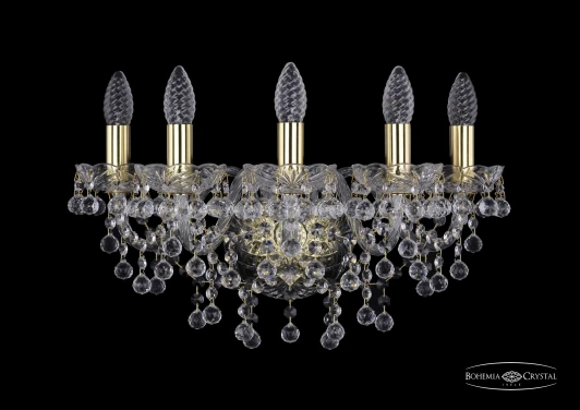 1409B/5/160 G Бра Bohemia 1409 1409B/5/160/G (220V, хрусталь, подвески, подсвечник, свеча)