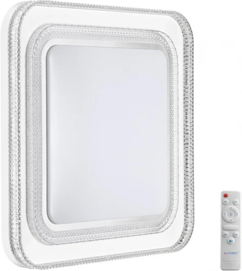 7685/EL Настенно-потолочный светильник Sonex Suzy Silver 7685/EL пластик/серебристый LED 70Вт 3000-6000K 490х490 IP43 пульт ДУ (220V)