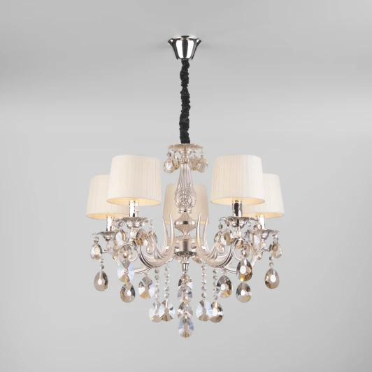 10098/5 серебро Подвесная люстра Eurosvet Argenta 10098/5 серебро/тонированный хрусталь Strotskis