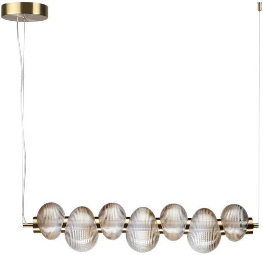 5095/24L Подвесной светильник линейный Odeon Light Bruco 5095/24L латунный/янтарный градиент/металл/стекло LED 24W 4000K (220V, на тросе)