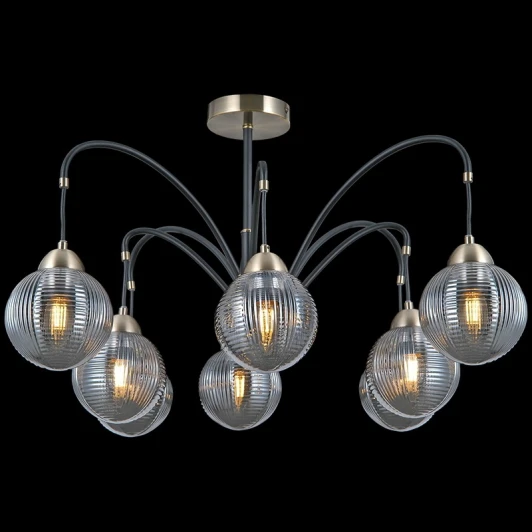 IL0433-8PSQ-79 BK AB Потолочная люстра на штанге ILLUMICO IL0433-8PSQ-79 BK AB (220V, шар)