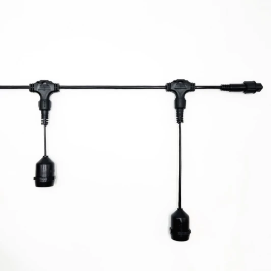 UBL5m/10L-1 Белт-Лайт UNIBELT 5м, Провод Черный Каучук, Шаг 50 см, 10 Подвесных Патронов, IP65