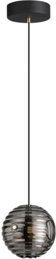 5041/12L Подвесной светильник Odeon Light Troni 5041/12L черн./золото/дымчатый/металл/стекло LED 12W 4000К 1526Лм (220V, на проводе, шар)