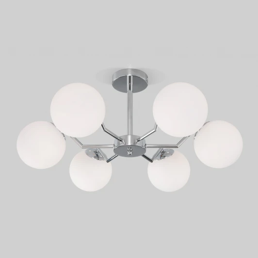 70154/6 хром Умная потолочная люстра на штанге Eurosvet Frost 70154/6 хром (220V, шарики)