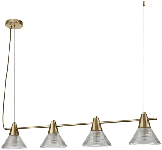 6596/4A Подвесной светильник Lumion Corne 6596/4A латунь титаниум/прозрачный, металл/стекло E27 4*60W 220V (на проводе)